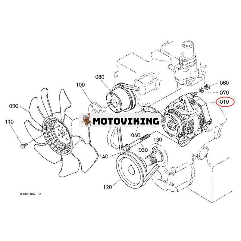 12V Generator T1065-15682 T1850-15682 för Kubota V2203 V2403 V3800 Motor L45 L5040GST L5240HST MX4700F MX5200F