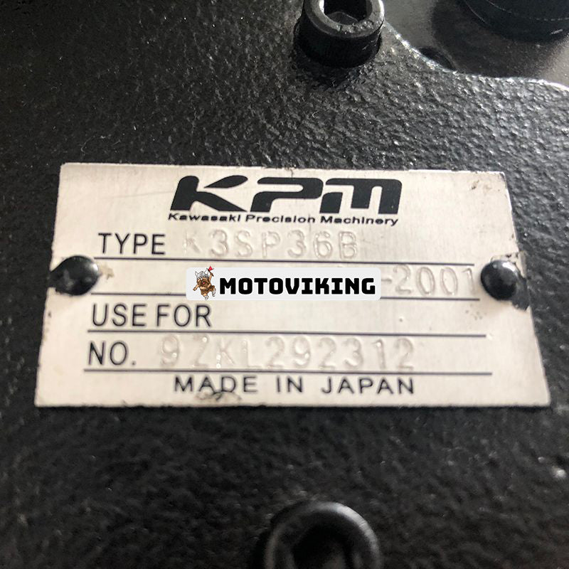 Kawasaki K3SP36B Hydraulpump YT10V00009F1 för Kobelco Grävmaskin 70SR-1ES SCHUCK 80MSR-1ES SK80CS-1E BREAKER 80MSR-1E 70SR-1E