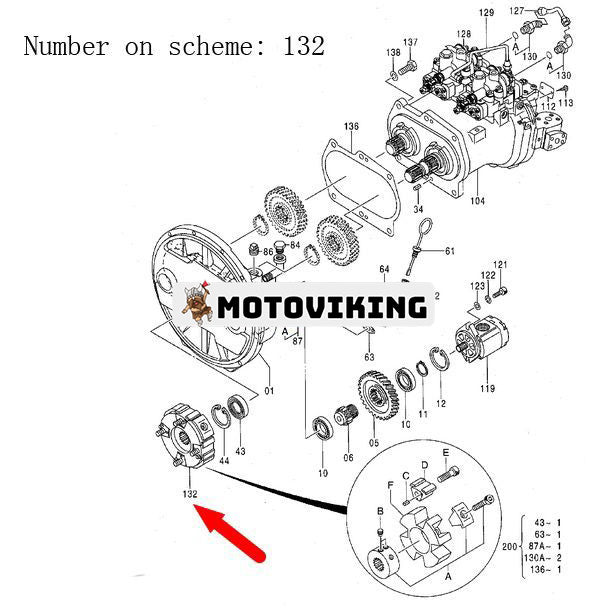 För Hitachi grävmaskin ZX160LC-3 ZX180LC-3 ZX180LC-3-HCME Pumpkoppling Assy 4669098