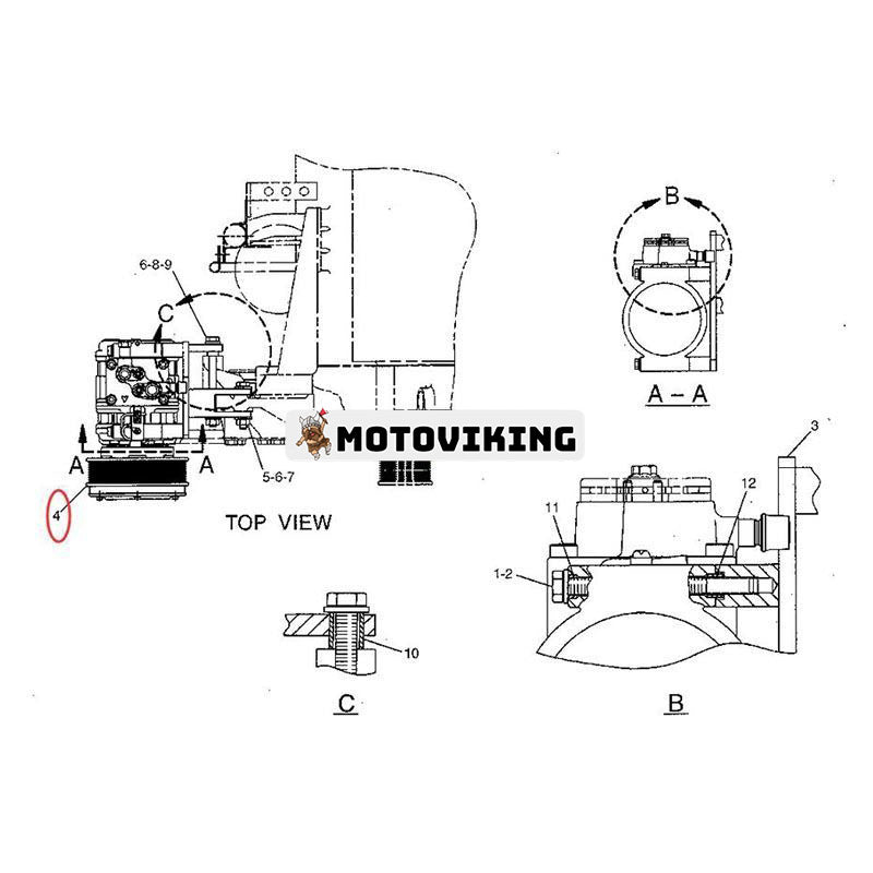 10PA15C A/C Kompressor 161-3632 305-0323 för Caterpillar CAT Engine 3176C 3196 3456 Grävmaskin 345B 345BL 365B 385B 385BL