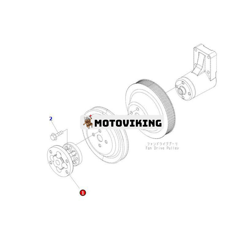 Fläktdistans 6732-61-3610 för Komatsu Engine 4D102 6D107 4D107 Grävmaskin PC200-7 PC200-8