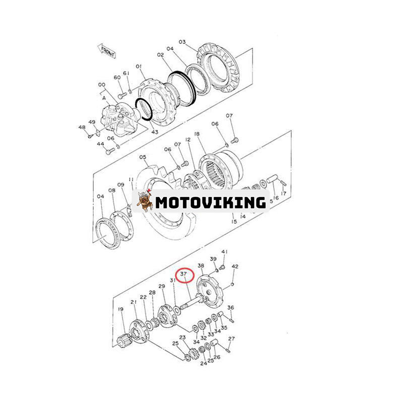 Resemotor Sun Shaft 2025958 för Hitachi Excavator EX100
