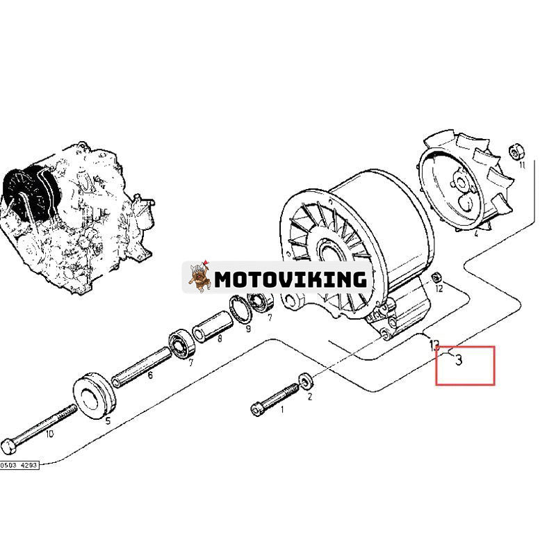 Kylfläktenhet 02238031 02233902 för Deutz Engine FL511 FL511W