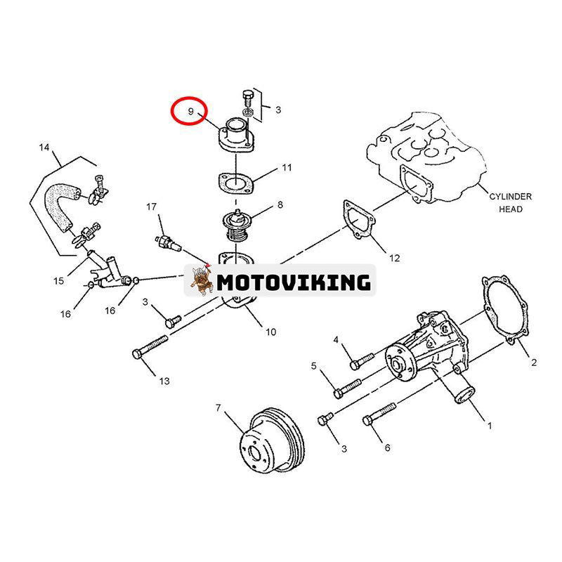 Termostatkåpa 223-0301 för Mitsubishi Engine L3E Caterpillar CAT Grävmaskin 301.6C 301.8C