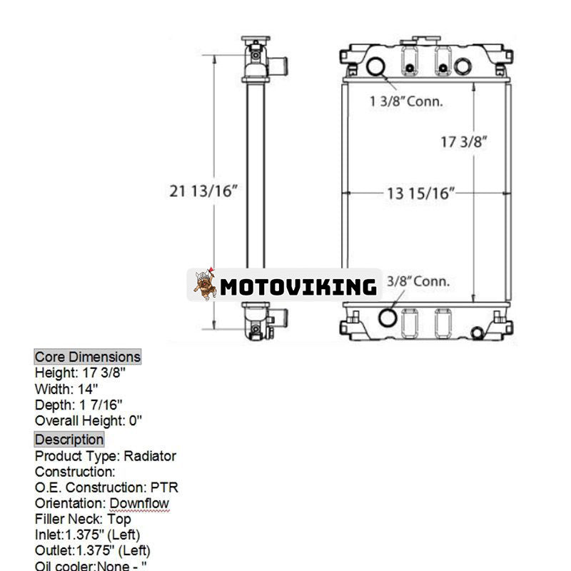 Generatorkylare TPN441 U45506590 för Perkins 403D-11 403C-11 motor