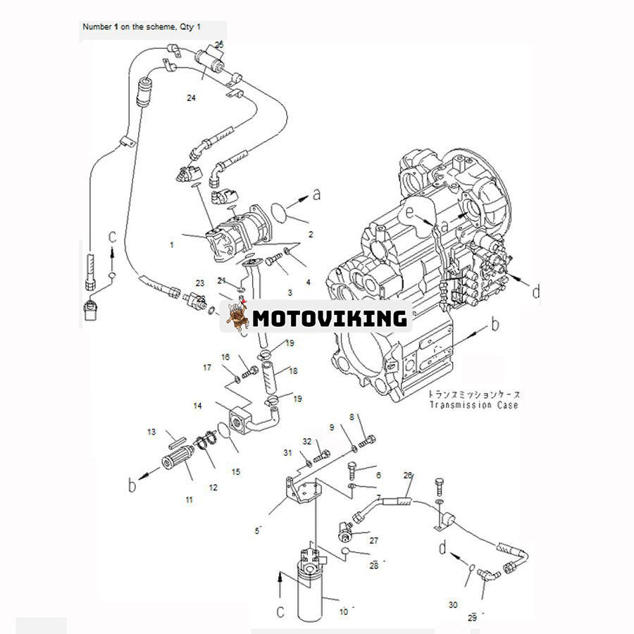 För Komatsu hjullastare WA320-3 WA300L-3 WA320-3-BO Hydraulpump 705-51-20430