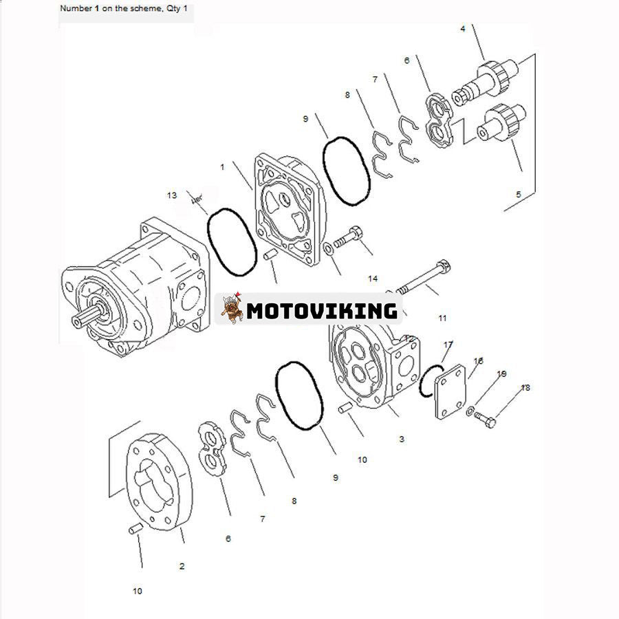 För Komatsu hjullastare WA200-1 WA200-3 WA250L-3 Hydraulpump 705-51-20390