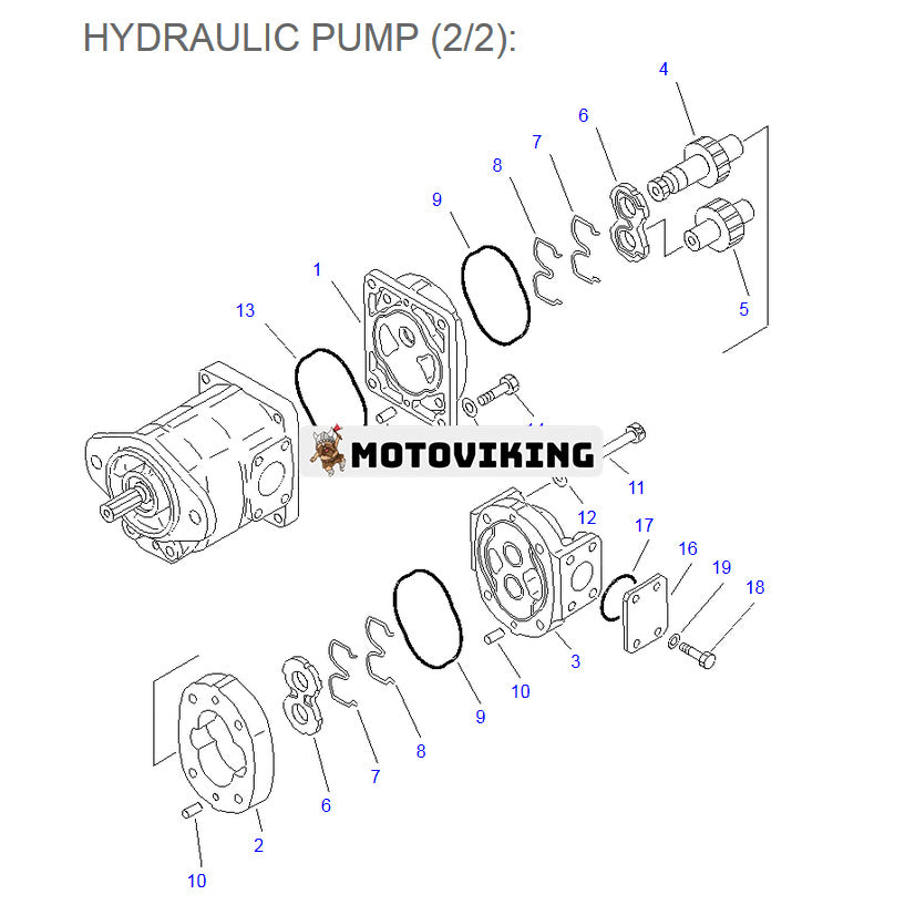 För Komatsu hjullastare WA250-3 WA250L-3 WA200-1 WA200-3 Hydraulpump 705-51-20290