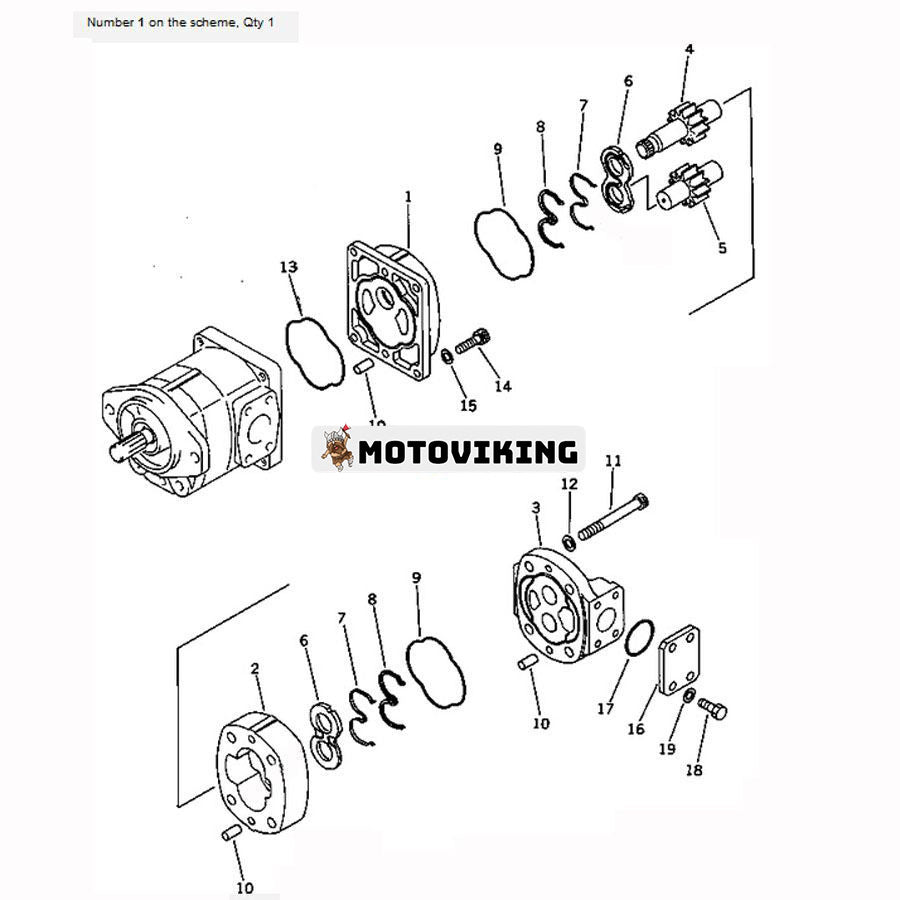 För Komatsu hjullastare WA250-1 WA250-1LC Hydraulpump 705-51-20240