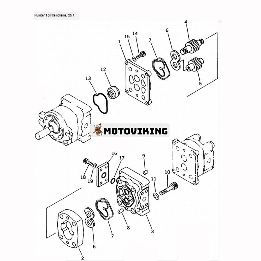 För Komatsu grävmaskin PC25-1 PC25R-1 PC38UU-2 huvudpump 705-41-08080