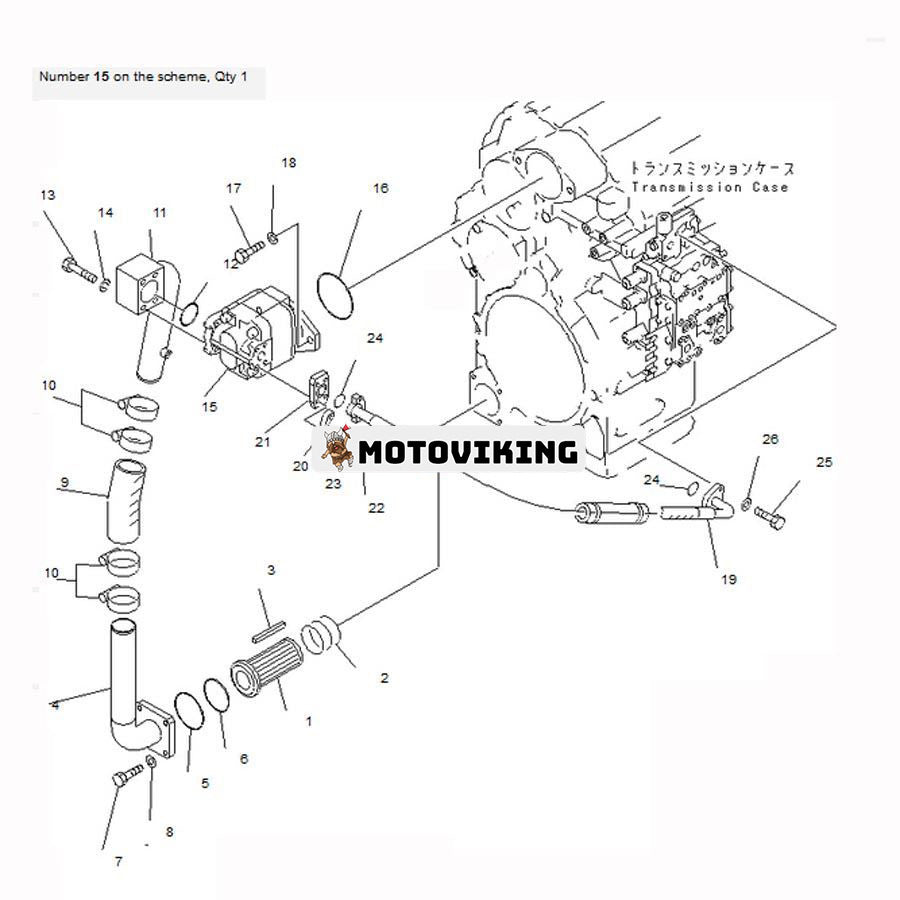 För Komatsu hjullastare WF450-3 WF450T-3 transmissionspump 705-22-40070