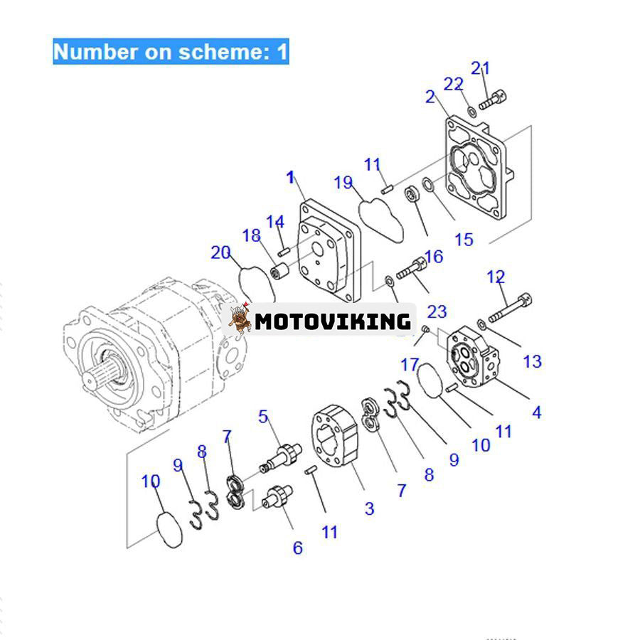 För Komatsu dumper HD465-7E0 HD465-7R HD605-7E0 HD605-7R Hydraulpump 705-22-28310