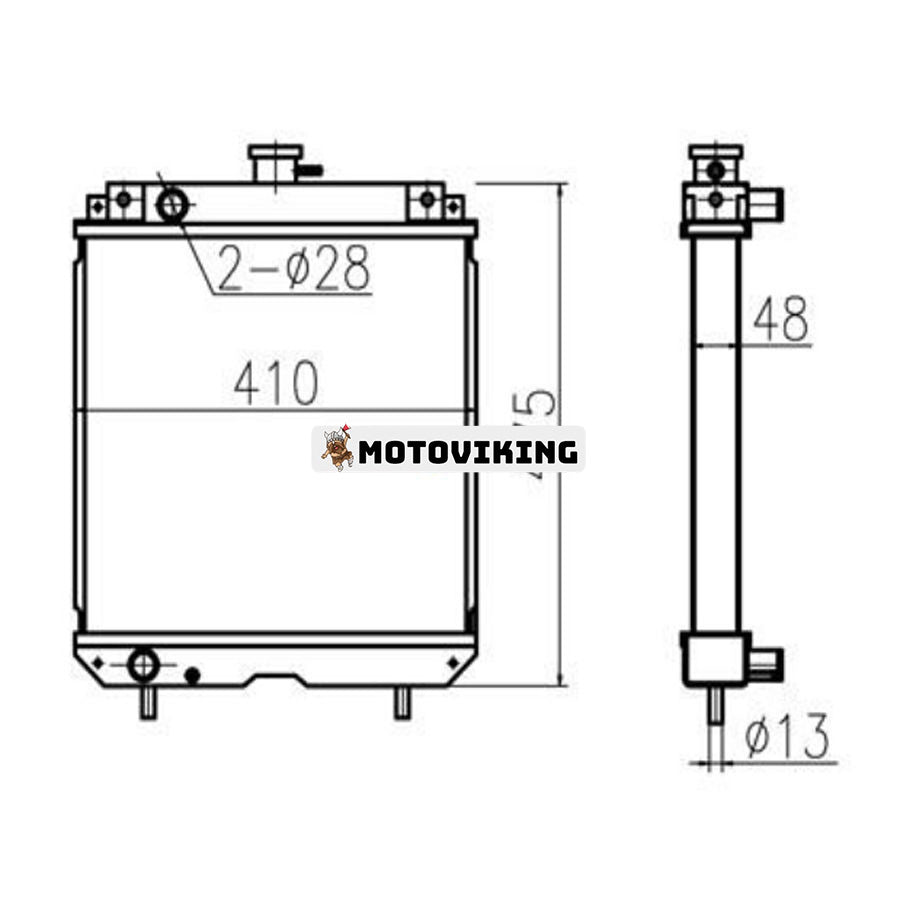 För Kubota GT23 Vattentank Radiator Core Assy T0430-1600-1