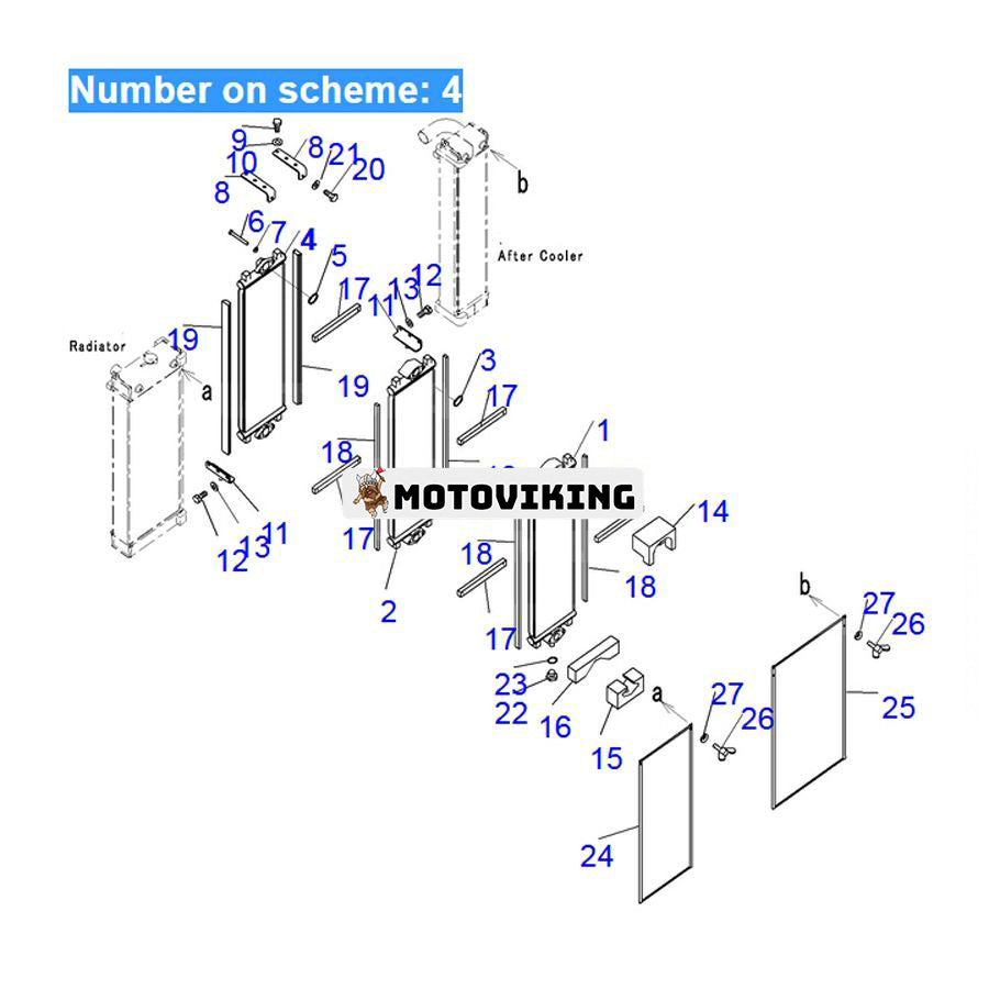 För Komatsu grävmaskin PC200-8 PC220-8 PC240-8K Hydrauloljekylare 20Y-03-41661 20Y-03-41681 20Y-03-41121