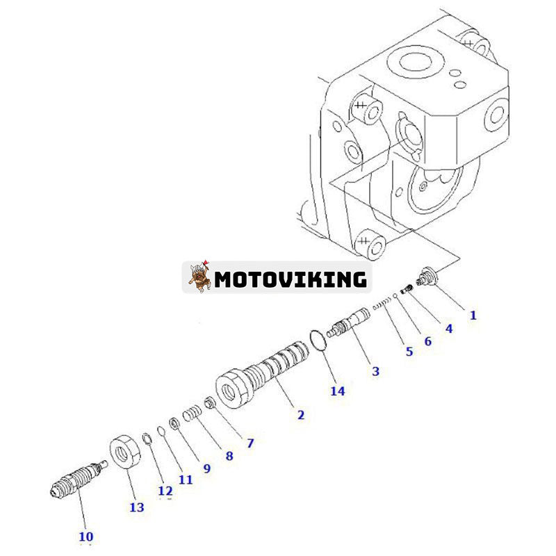 Hydraulpumpventil Assy 708-1T-03722 för Komatsu PC30R-8 PC35R-8 PC40R-8 PC45R-8 grävmaskin