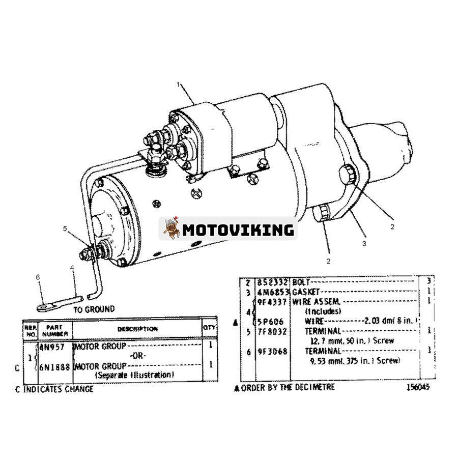 För Caterpillar ledad lastbil D400 D40D D400D Motor 3406 Startmotor 4N-1062 4N1062