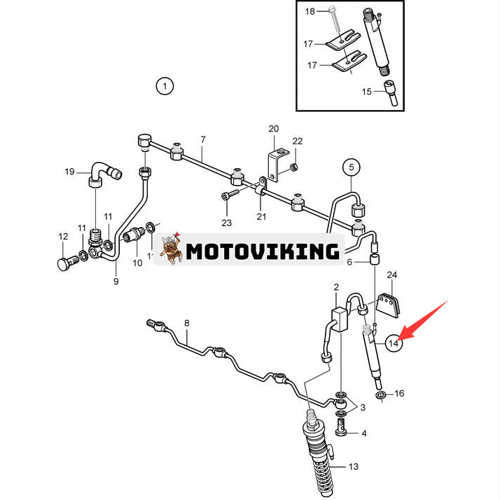 Injektor 3587509 för Volvo Penta D5A D7A D7C