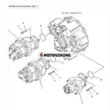 För Komatsu hjullastare WA600-3 WA600-3D WD600-3 Hydraulpump 705-53-42000