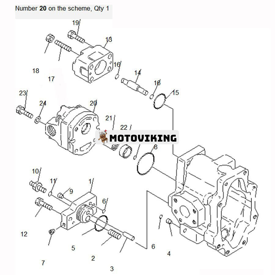 För Komatsu grävmaskin PC50UD-2 PC50UG-2 PC50UUM-2 huvudpump 705-41-01620