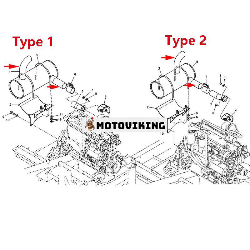 Ljuddämpare VOE14539535 för Volvo Engine D7D Grävmaskin EC240B EC240C EC290B EC290C FC2924C FC3329C