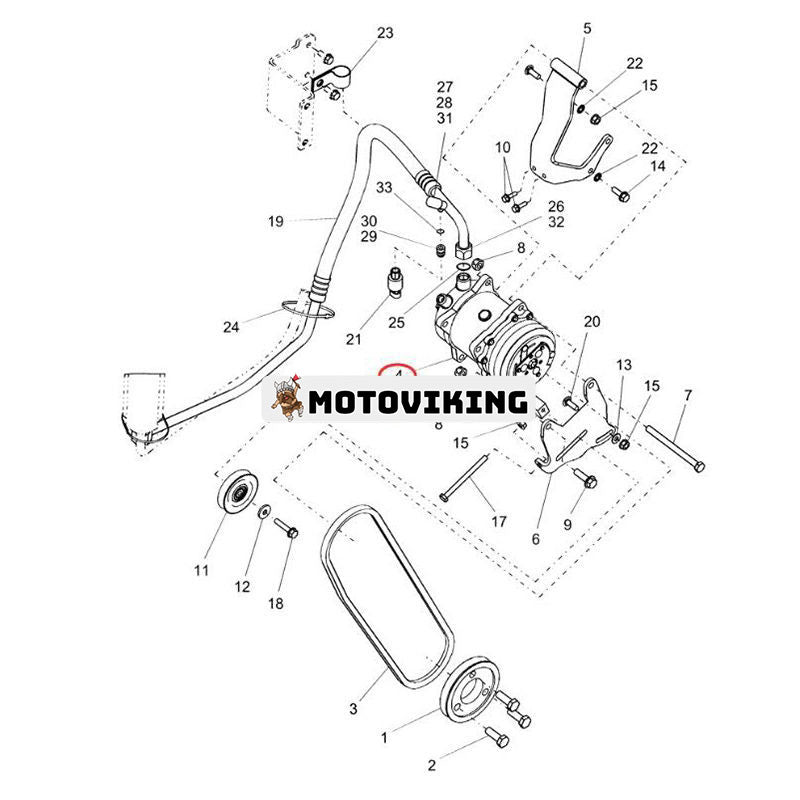 12V SD5H11 A/C-kompressor 87362509 för CASE Tractor DX40 DX45 DX60 DX55 FARMALL 40