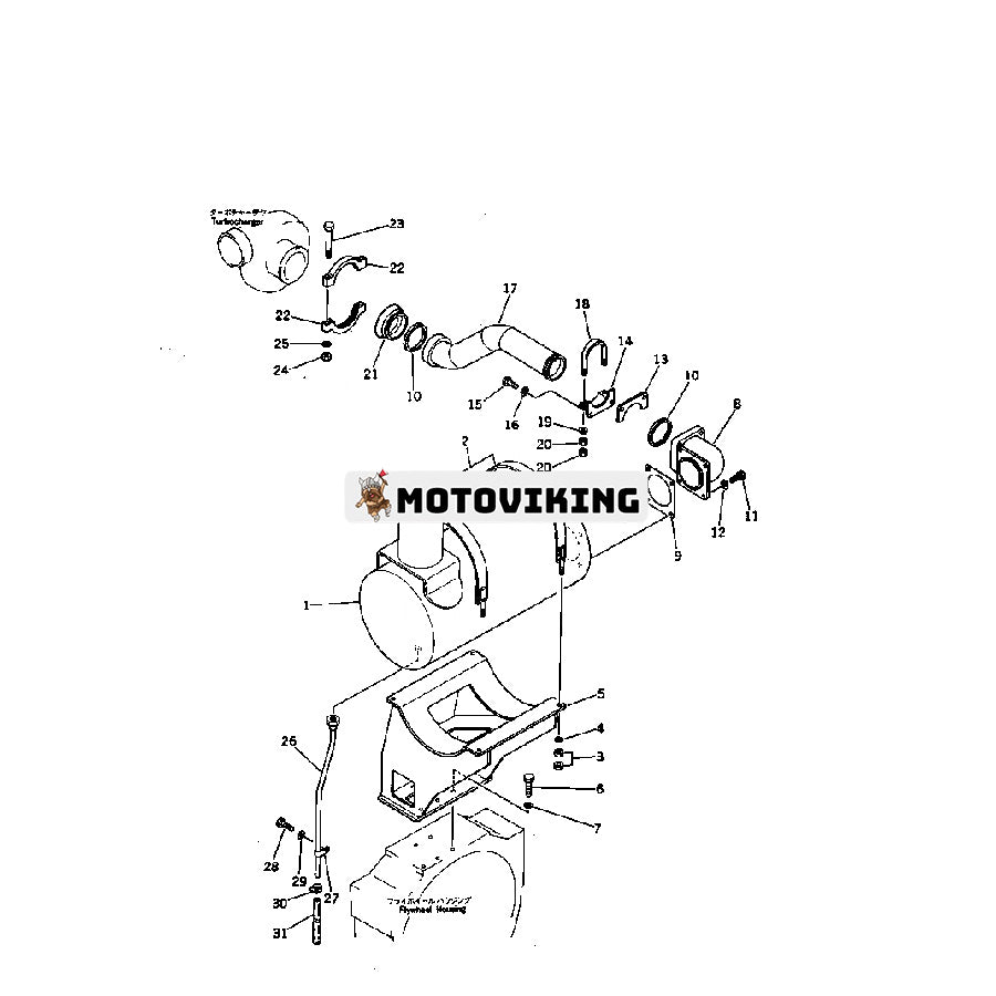 För Komatsu grävmaskin PC400-1 PC300-1 PC300-2 PC300LC-2 PC300LC-1 PC400LC-1 Ljuddämpare 6712-11-5710