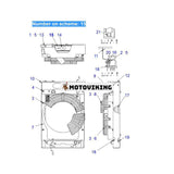 För Komatsu CD20R-1 PC27MR-1 PC28UU-3 PC30MR-1 PC30UU-3 Vattentankkylare ASS'Y 21U-03-31111