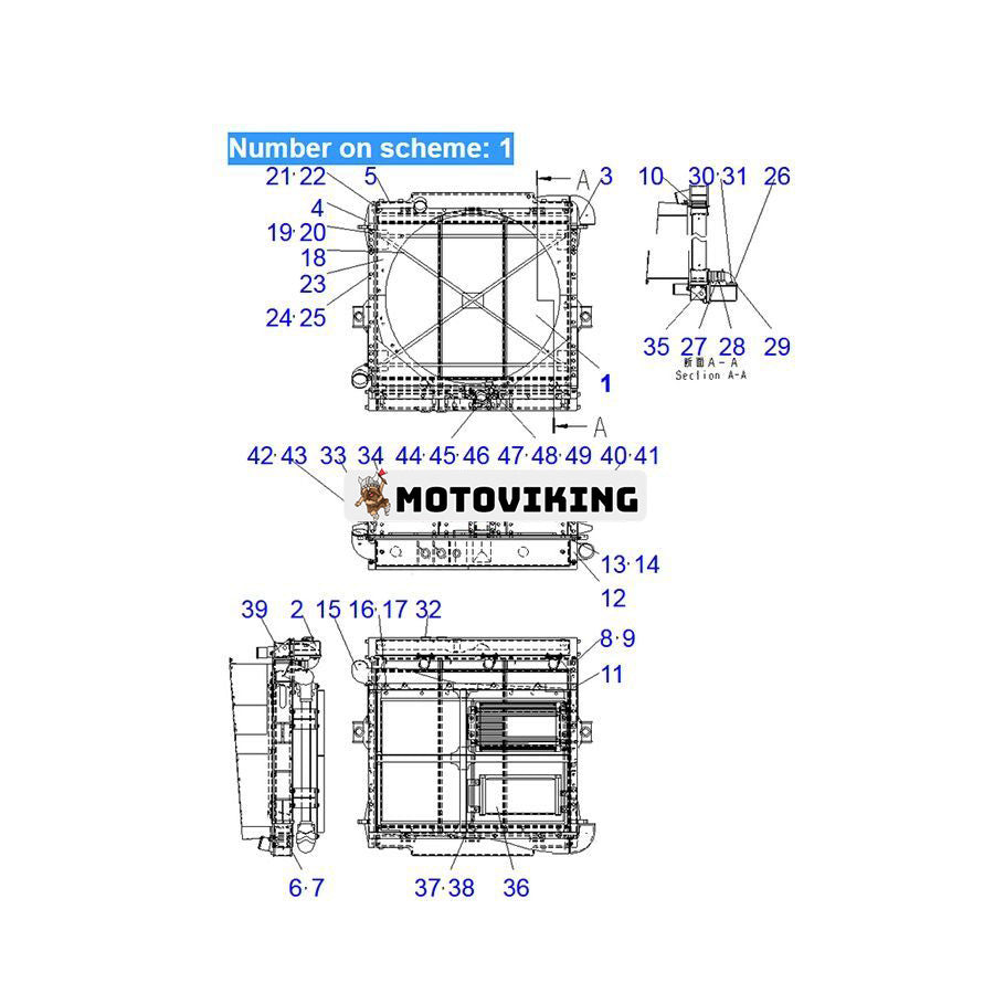 För Komatsu dumper HD465-7E0 HD465-7R HD605-7E0 HD605-7R Vattentank Kylarkärna 569-03-89113 569-03-89112 569-03-89111