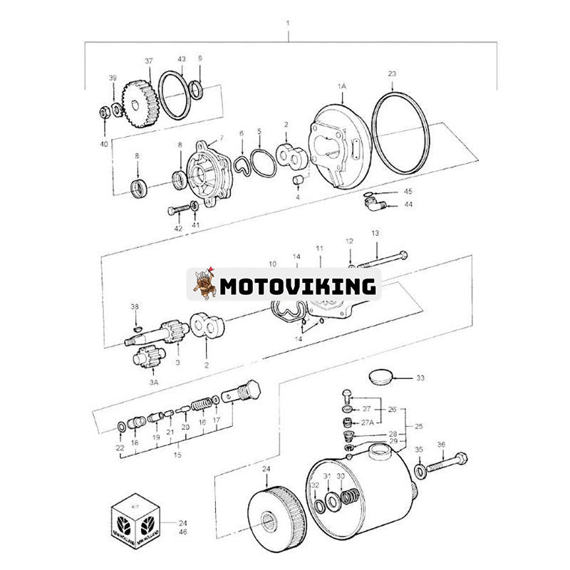 Servostyrningspump 82858430 för CASE New Holland 234 335 2810 2910 3430 3910 4000 4600 4630 4830 5600 5900 6610 7610 7710
