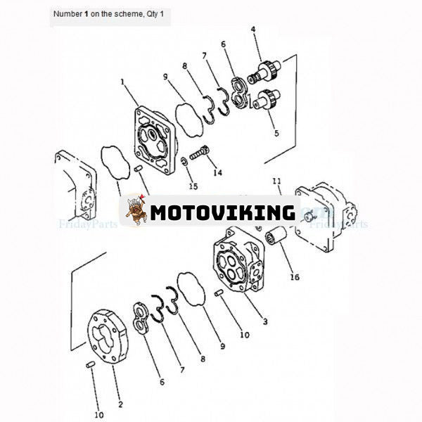 För Komatsu hjullastare 542 WA400 WA420 hydraulisk pump för 705-12-36340