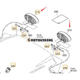 LED-arbetsljus 3S200-75303 för Kubota LX2610HSDC LX3310HSDC LX3520HSDC
