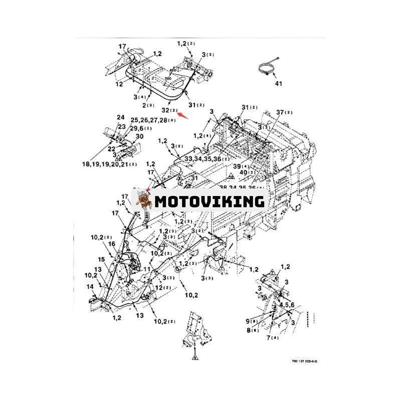 Förlängningssele 700716724 för CASE 8585 New Holland BB980 balpress