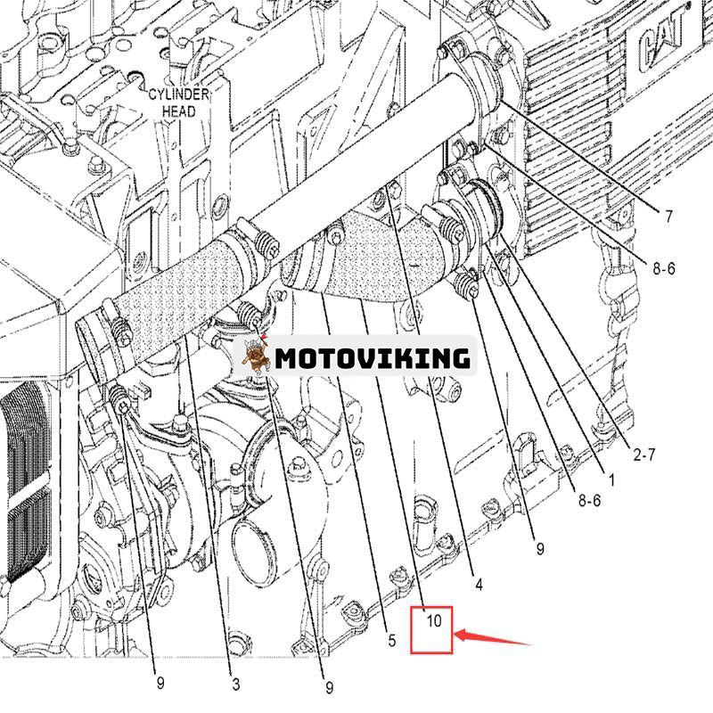 Vattentemperaturregulator kylvätskeslang 381-3801 för Caterpillar CAT Engine C18