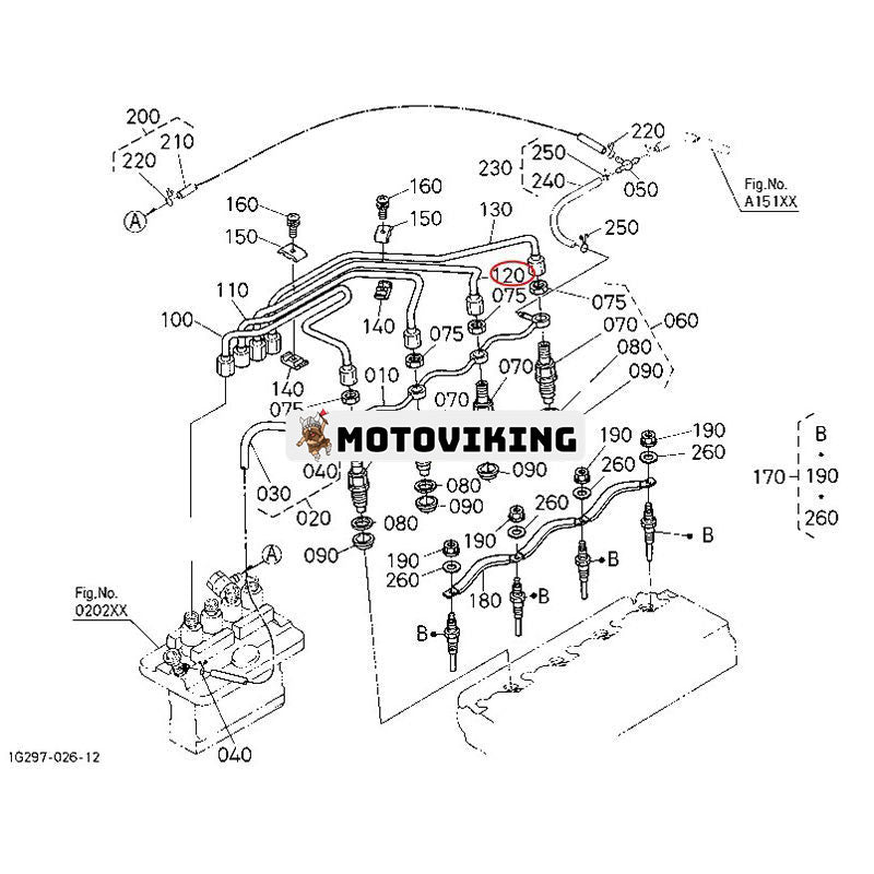 Insprutningsrör 1C010-53730 för Kubota Generator KJ-S240-AUS SQ-3300-AUS traktor M6800 M8200 M9000 ME8200DH ME8200DHC