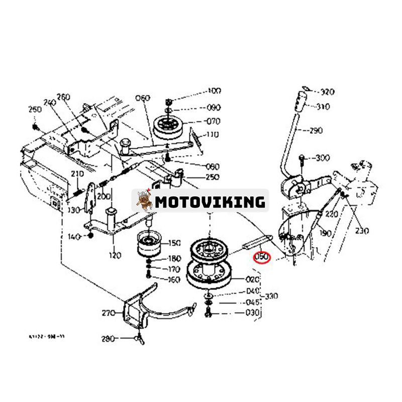 Kilrem K1122-26130 för Kubota grästraktor T1460 T1560 T1570 T1570A