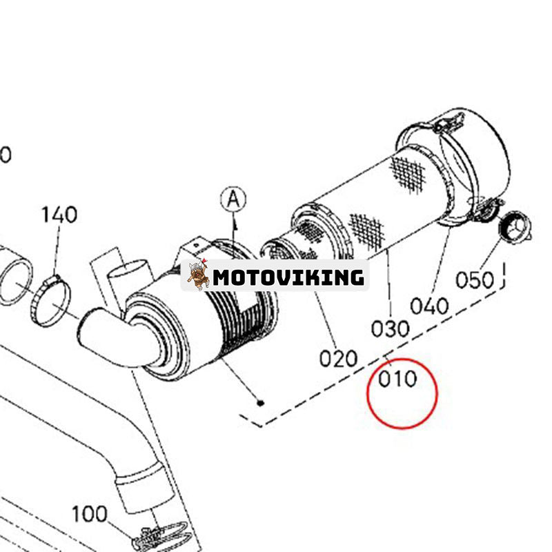 Luftrenarenhet RD809-42200 RD809-42202 för Kubota grävmaskin KX080-3