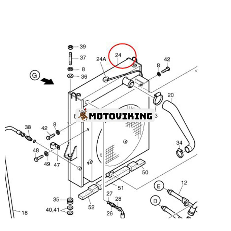 Vattentankkylare 4202-9068A 4202-9068B för Doosan Loader MEGA400-IIIPLUS