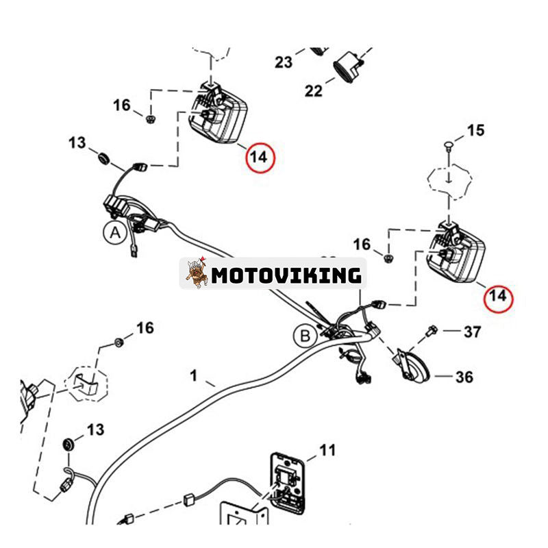 Ljusenhet 7273400 för Bobcat Skid-Steer Loader S16 S18