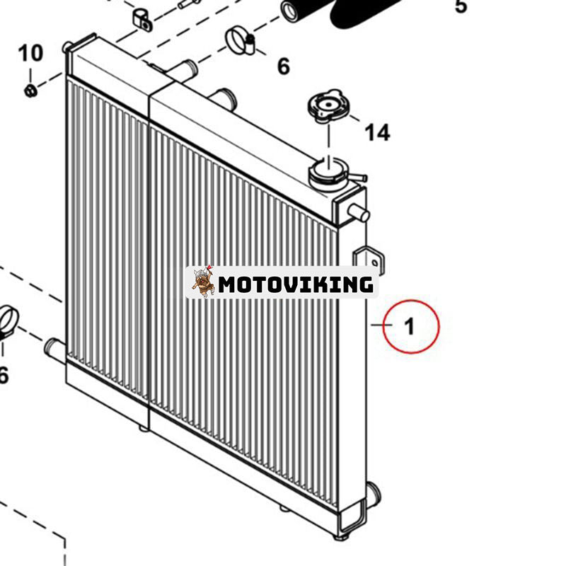 Vattentankkylare 7278071 för Bobcat minilastare S16 S18