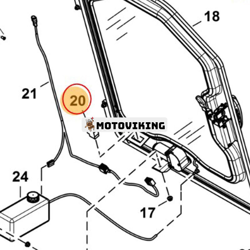 Torkaromkopplare 7303268 för Bobcat Skid-Steer Loader S16 S18