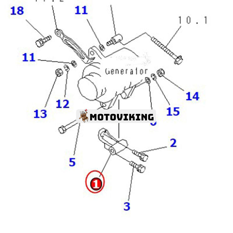 Generatorfäste 5-19711-031-2 för Komatsu Engine 6BG1