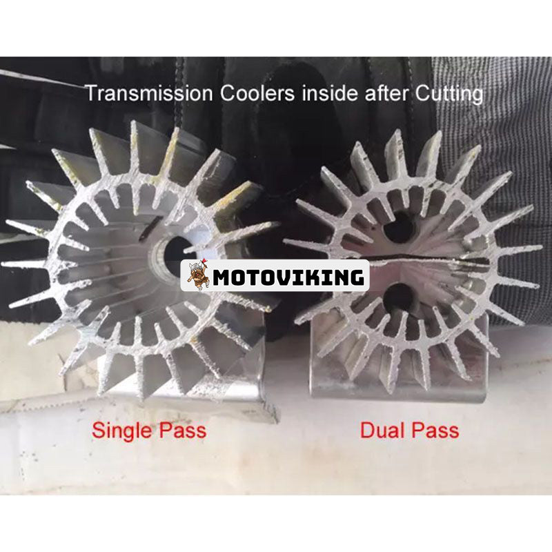 Universal 18-tums enkelpassage-oljekylare i aluminium med två 3/8-tums NPT-kopplingar