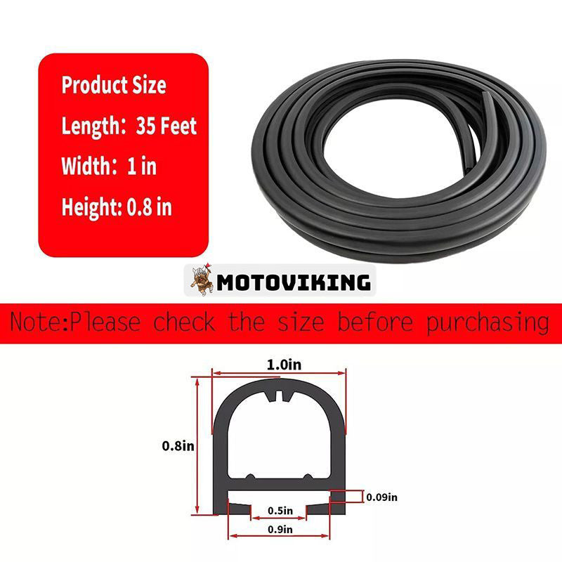 35 fot RV Slide Out Tätning 018-312-EKD för RV Camper Slideout System Svart gummi