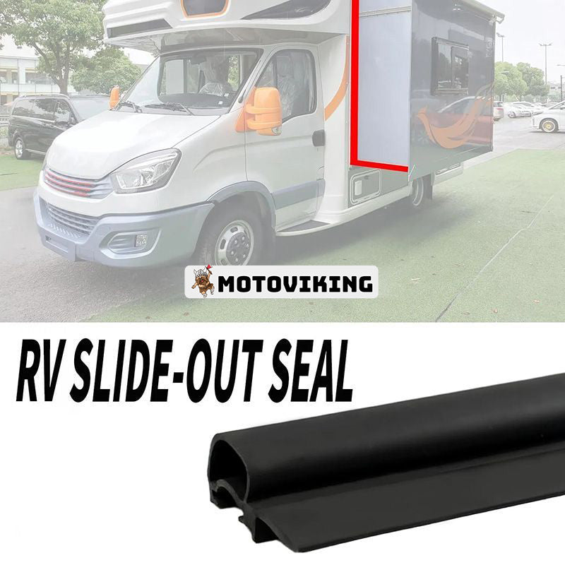 RV Slide Out Seal 1" x 2,1" x 25' 018-341 för RV Camper Slideout System Svart gummi