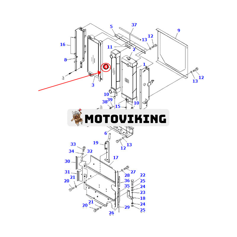 Oljekylare 416-03-32471 för Komatsu Loader WA150-5 WA100-5 WA150L-5