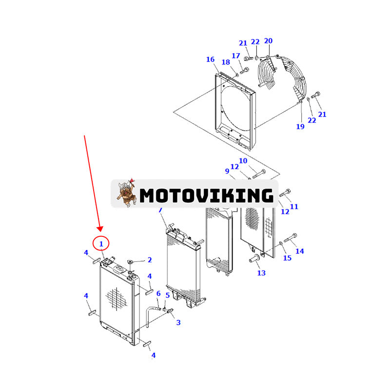 Vattentankkylare 11Y-03-21100 11Y-03-11111 för Komatsu Bulldozer D39PX-21A D39PX-21A-M D39PX-21 D39EX-21A D39EX-21 D39EX-21A-M