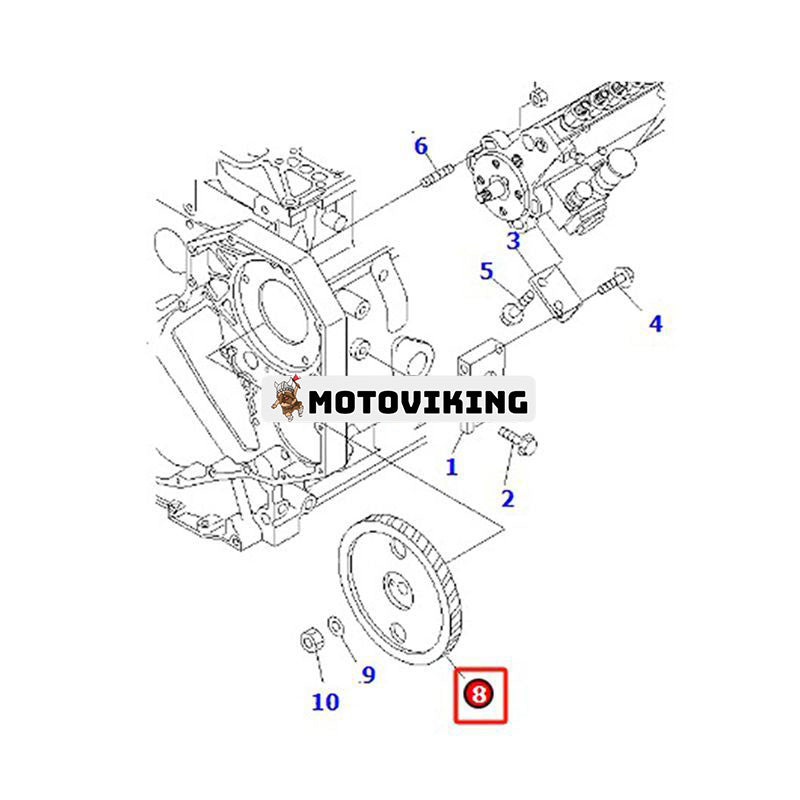 Gear 6732-71-3112 för Komatsu Engine 4D102E S4D102E S6D102E Grävmaskin PC200-6 PC200LC-6