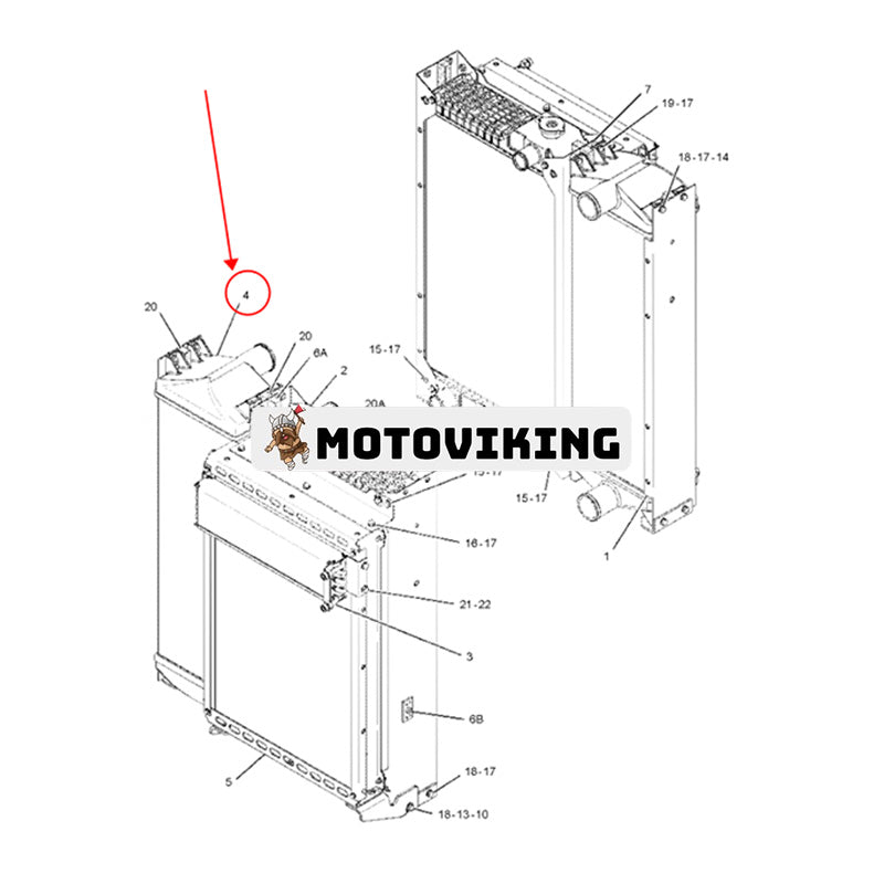 Efterkylare 217-4111 för Caterpillar CAT Beläggningskomprimator CS-533E CP-663E CS-563E CS-683E CS-583E CP-533E