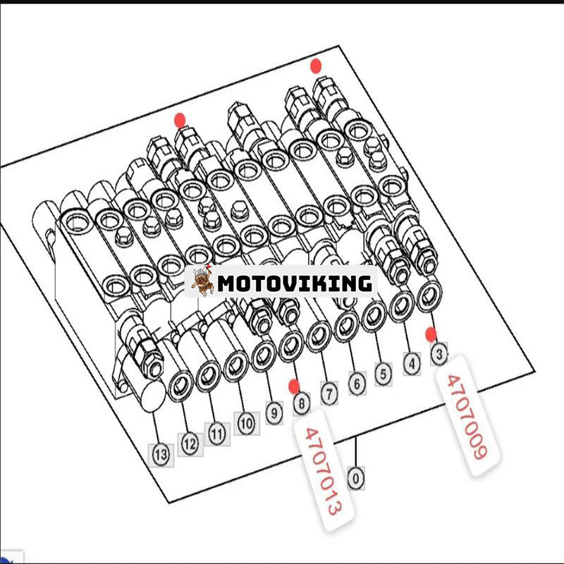 Hydrauliskt manövrerad kontrollventil 4707013 för John Deere 27D 35D Hitachi ZX27U-3 ZX27U-3F ZX29U-3 ZX29U-3F ZX30U-3 ZX30U-3F ZX33U-3 ZX33U-3F ZX3X-3 ZX3X3X-3 ZX3X3X-3 8U-3F Grävmaskin