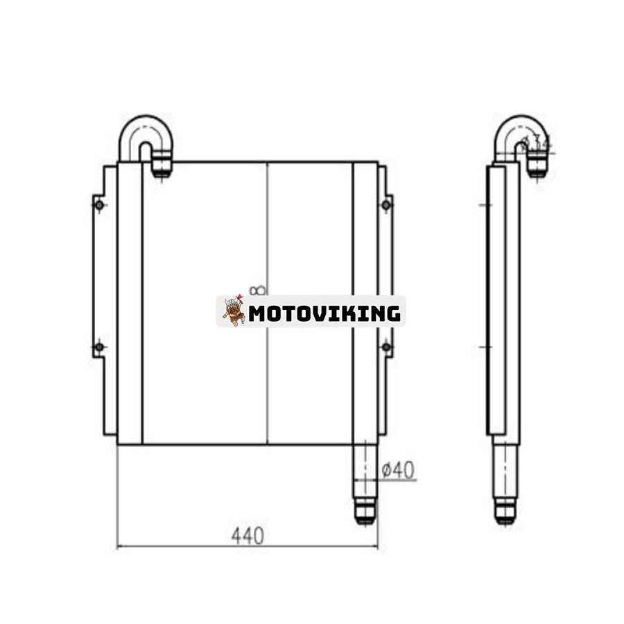 För Komatsu grävmaskin PC30R-8 PC35R-8 PC40R-8 PC45R-8 Hydrauloljekylare 20T-03-81211